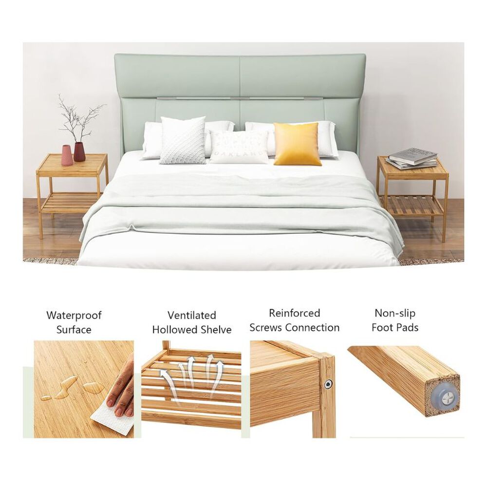 Set 2 Mesa Auxiliar De Bamb&uacute; 2 Niveles image number 2.0