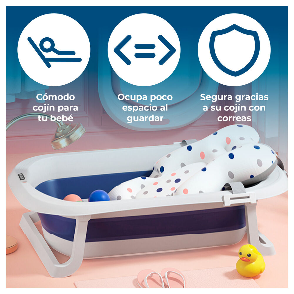 Tina Ba&ntilde;era Plegable Para Beb&eacute;, Coj&iacute;n Y Accesorios Rosada image number 1.0