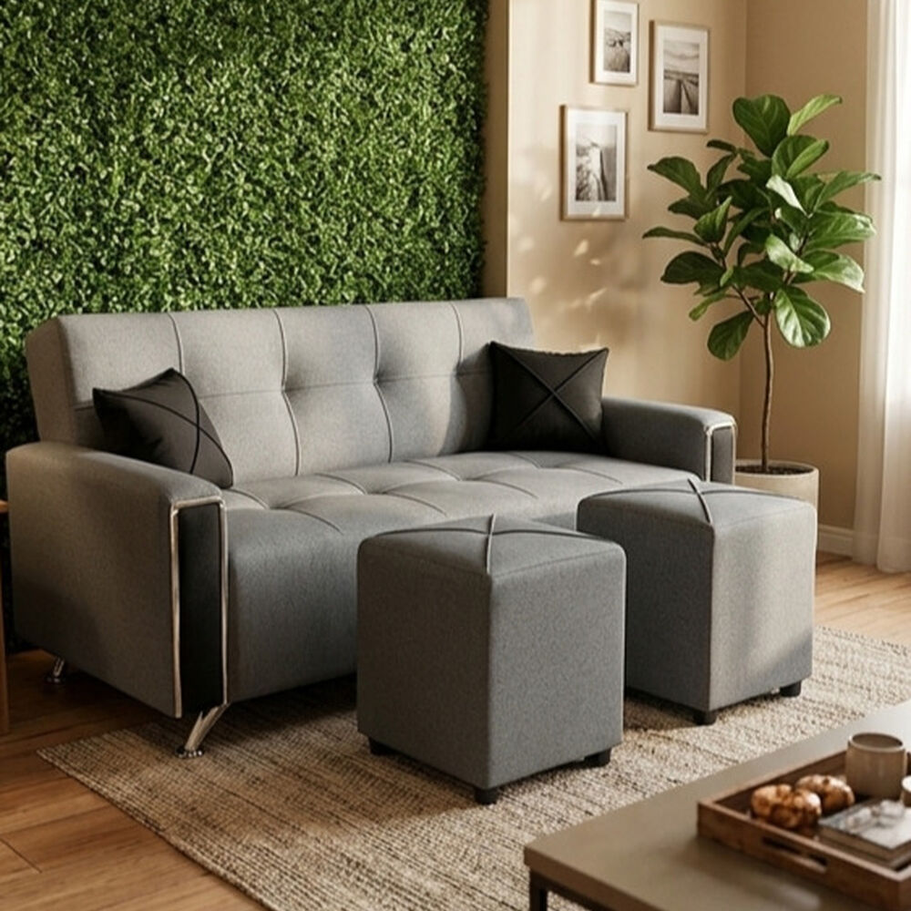 Sofa Kami Juego Con Puff Y Cojines Dos Cuerpos image number 2.0