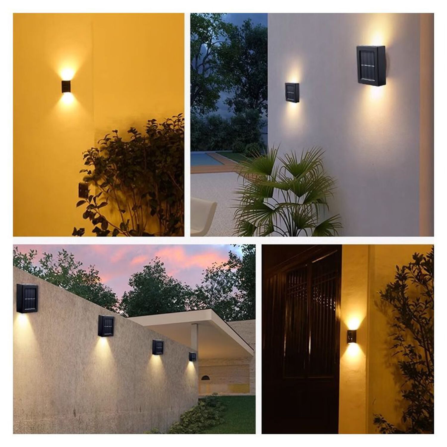 L&aacute;mpara Aplique Solar Led Pared Sensor Exterior Luz C&aacute;lida Pack 2 image number 4.0