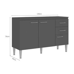 Mueble De Cocina Vekkahome Base Opie / 3 Puertas / 2 Cajones