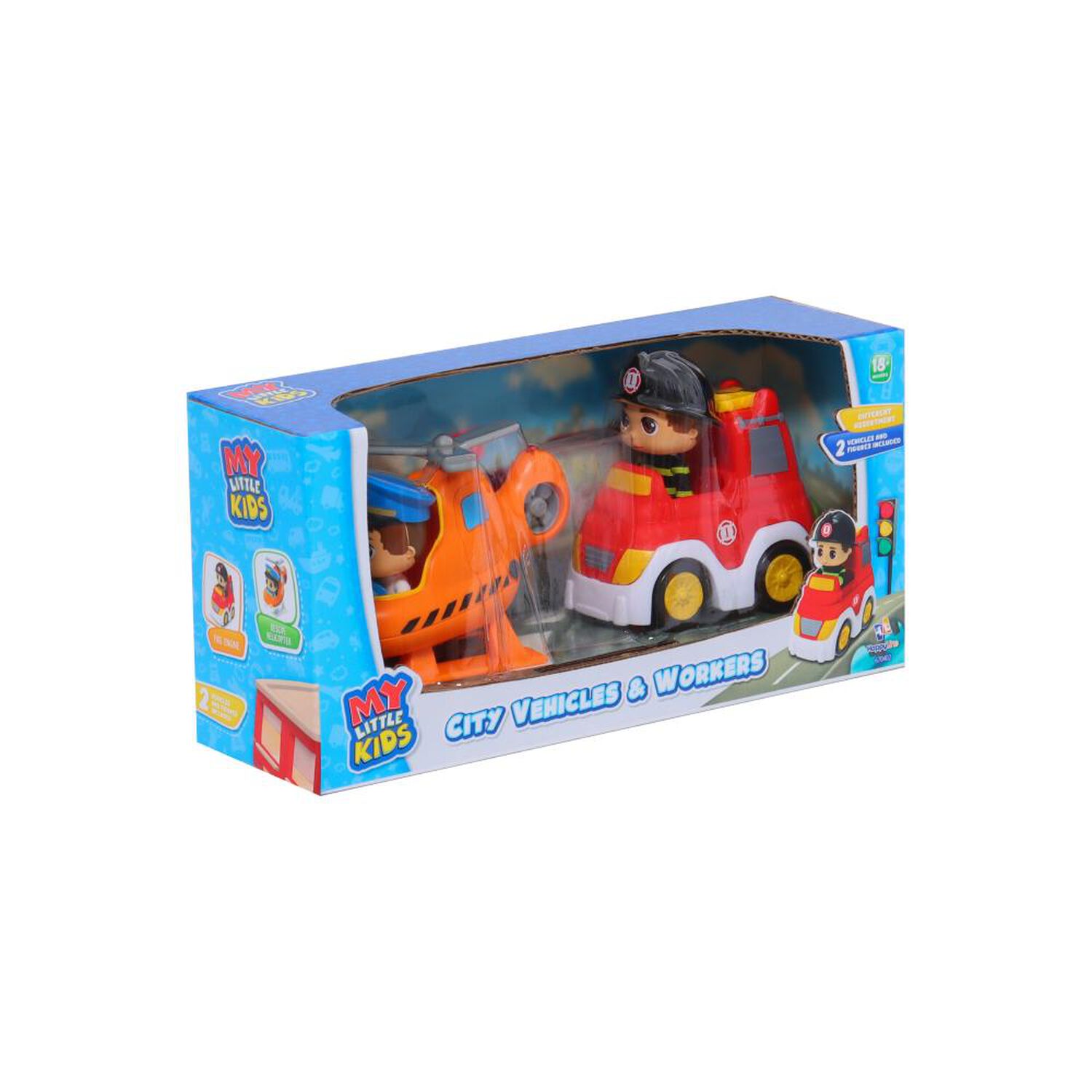 Set De 2 Veh&iacute;culos Urbanos Peque&ntilde;os Y 2 Figuras (2 Surtidos) Happyline image number 1.0