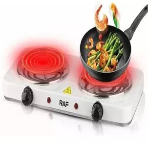 Cocinilla Eléctrica Encimera Portátil 2 Platos Práctica Color Blanco