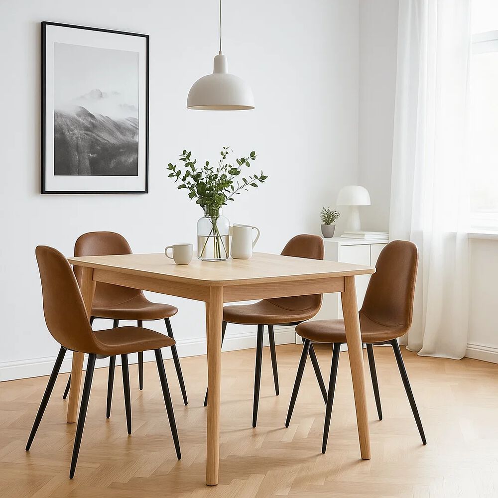 Pack De 4 Sillas Spoon Ecocuero Vintage Caf&eacute; Oscuro image number 2.0