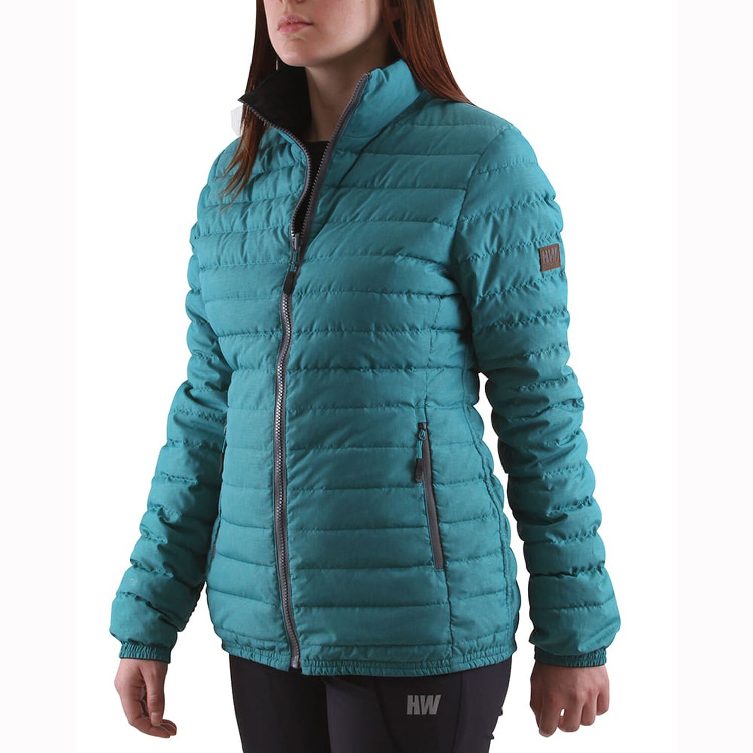 Parka Pluma Hw Goose Reversible Mujer Negro/turquesa image number 4.0