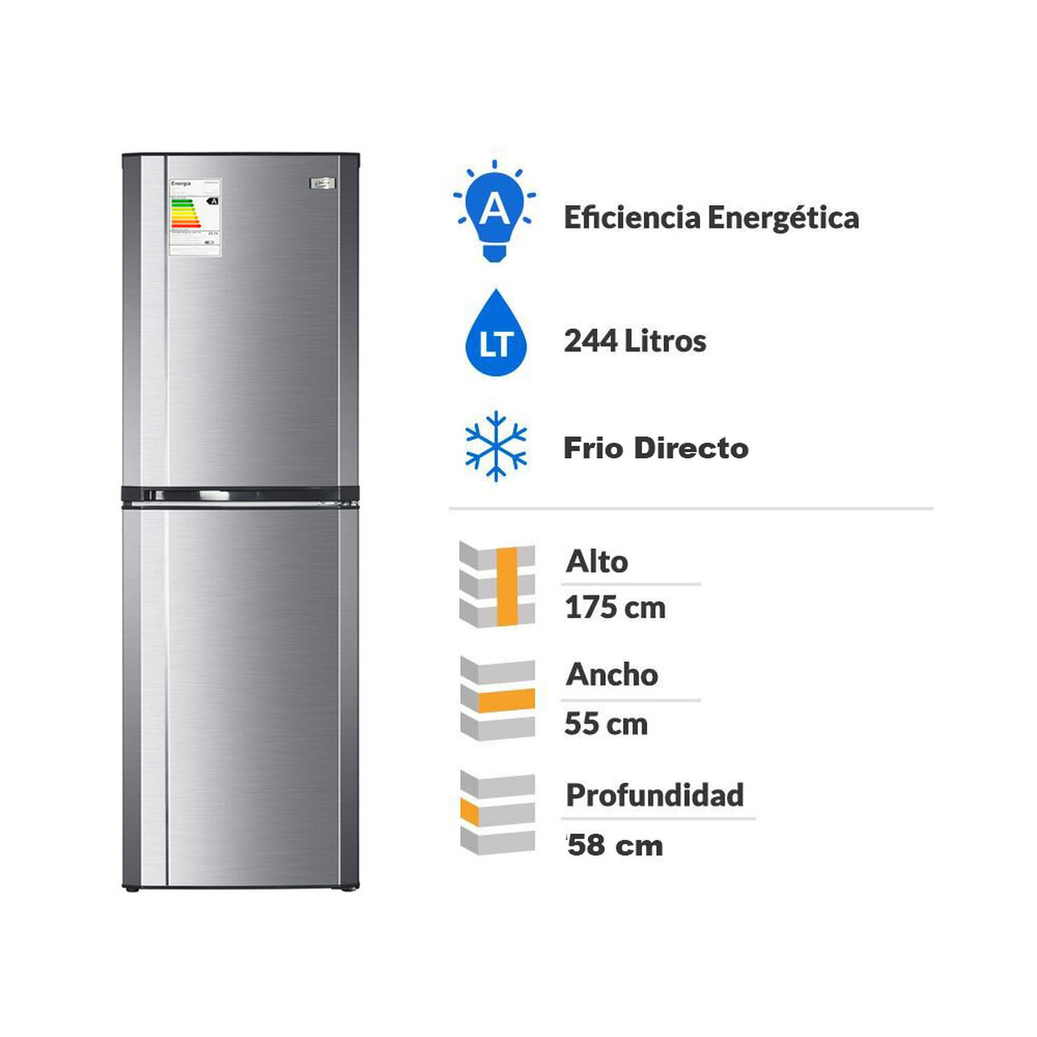 Refrigerador Bottom Freezer Fensa Progress 3100 Plus / Fr&iacute;o Directo / 244 Litros / A image number 1.0