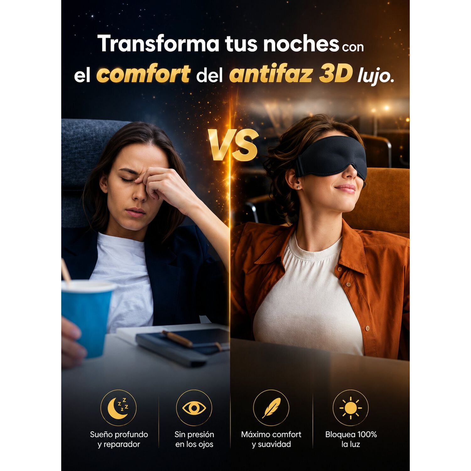Antifaz 3d Total Oscuridad Suave Ajustable image number 7.0