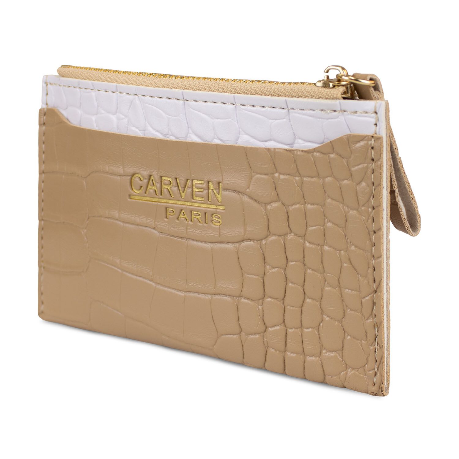 Billetera Tarjetero Mujer Con Monedero Zoe Caf&eacute; Claro Carven image number 2.0