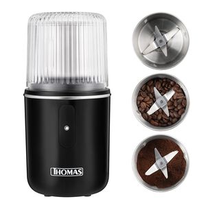 Molinillo De Caf&eacute; El&eacute;ctrico Thomas Th32 180w Moledor Molino De Caf&eacute; Granos Especias Y Frutos Secos Capacidad 55 G Cuchillas 4 Fold Blades Acero Inoxid