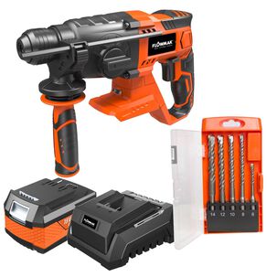 Kit Rotomartillo Inal&aacute;mbrico Y Set 5 Brocas