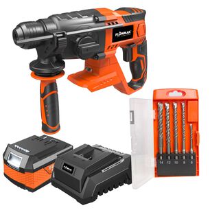 Kit Rotomartillo Inal&aacute;mbrico 18v + Set 5 Brocas Borcas Sds
