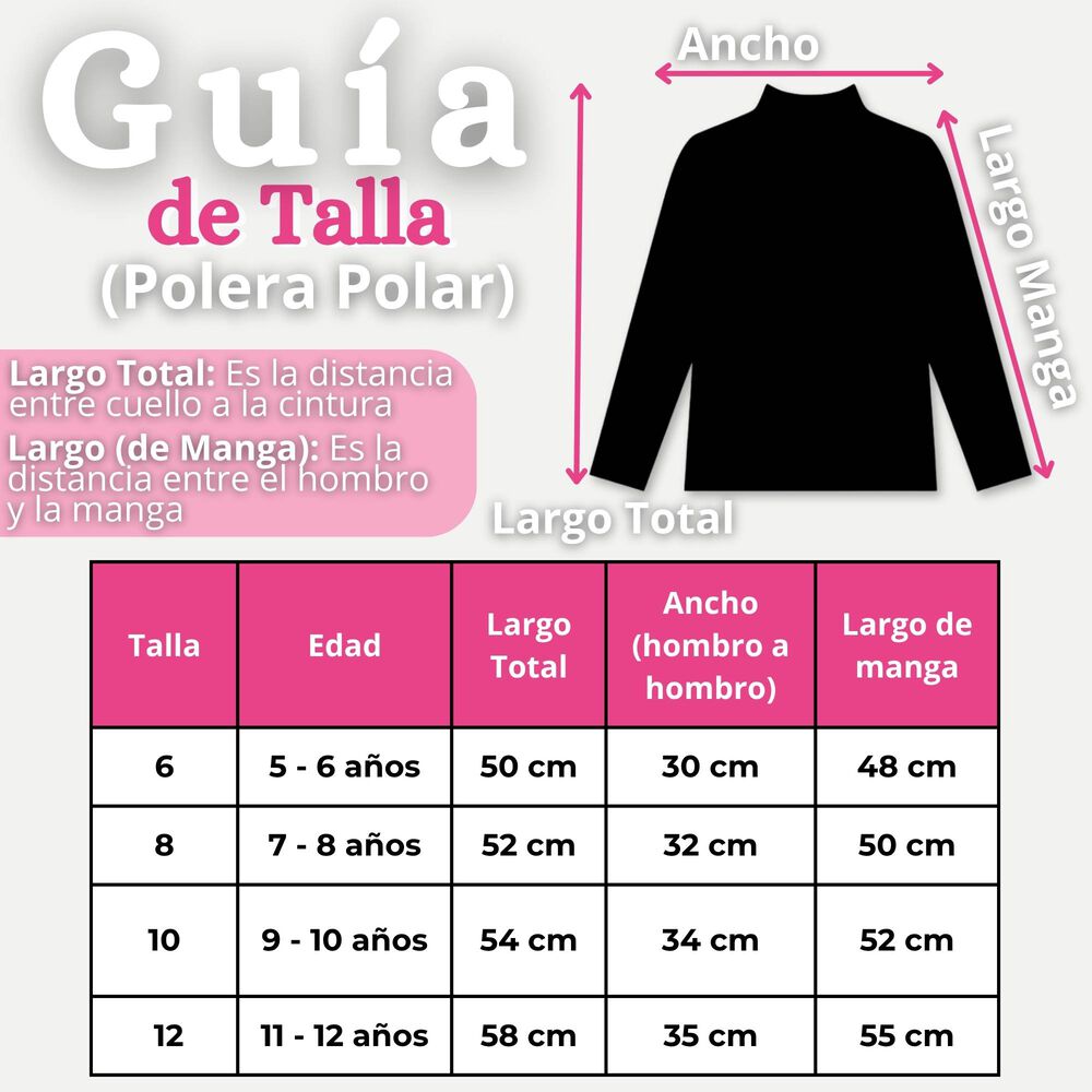 Polera Camiseta Polar Fucsia Primera Capa Cuello Beatle Manga Larga Ni&ntilde;a image number 2.0