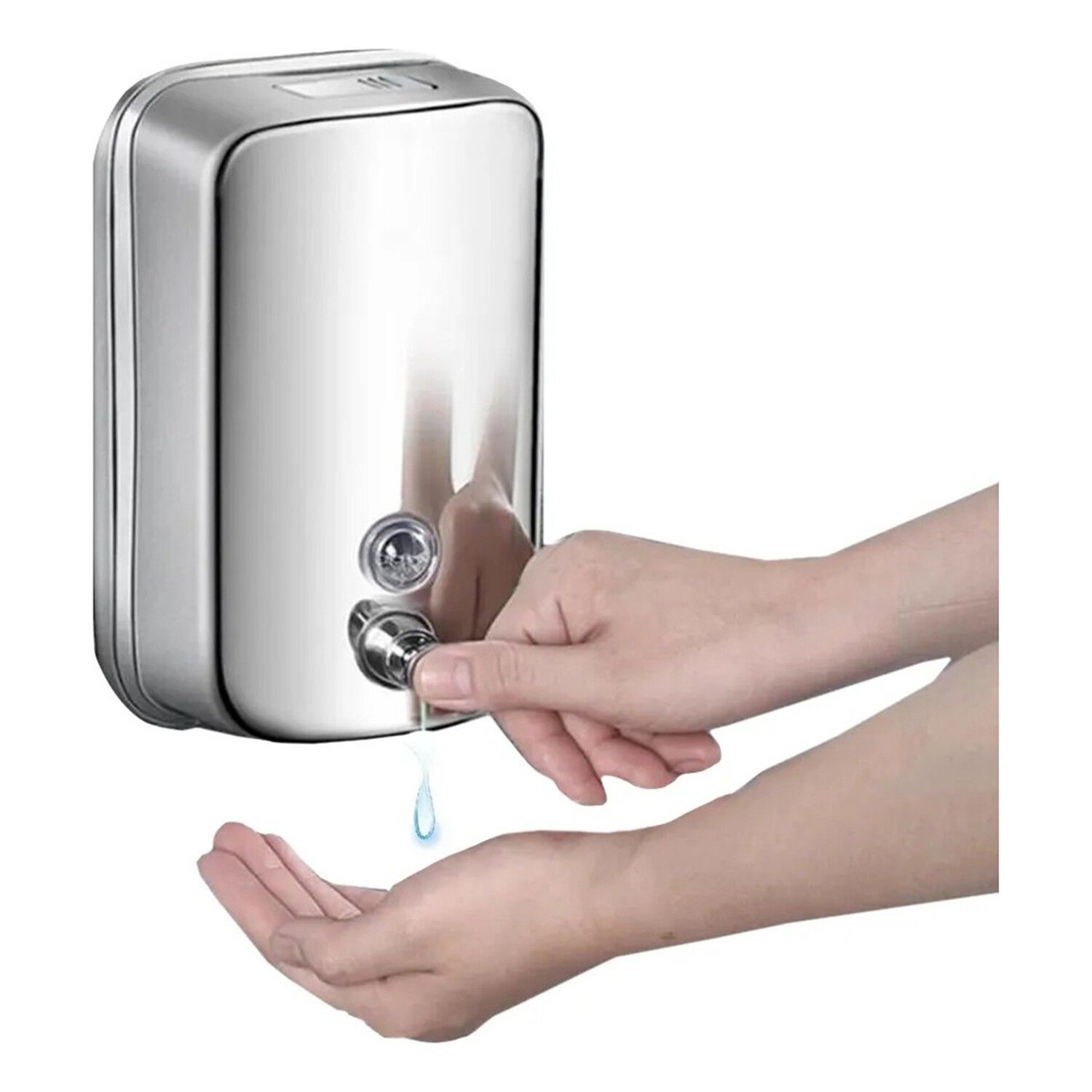 Dispensador Jab&oacute;n L&iacute;quido Acero Inoxidable 500ml Plateado image number 5.0
