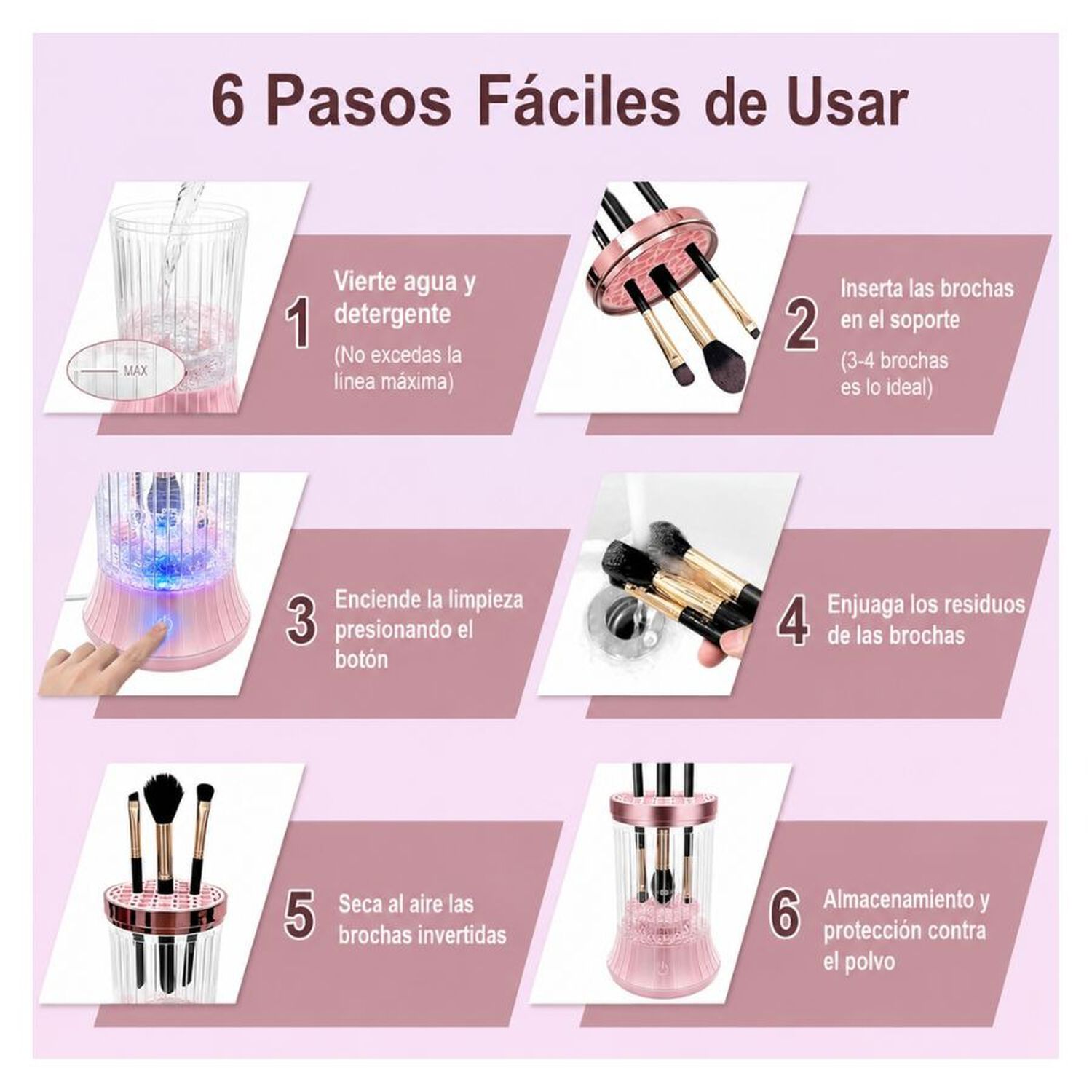 Limpiador De Brochas Maquillaje El&eacute;ctrico Usb Autom&aacute;tico image number 2.0