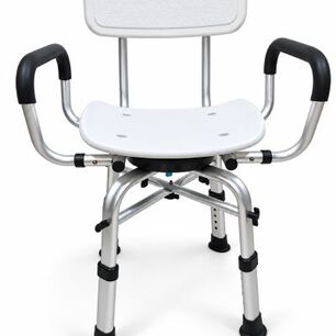 Silla De Ducha Giratoria Oneder 483a Adulto Mayor De Aluminio Con Respaldo Y Apoyabrazos 130 Kg