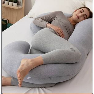 Cojin Almohada Maternal Gris Pre Y Post Natal Funda Extra Suave