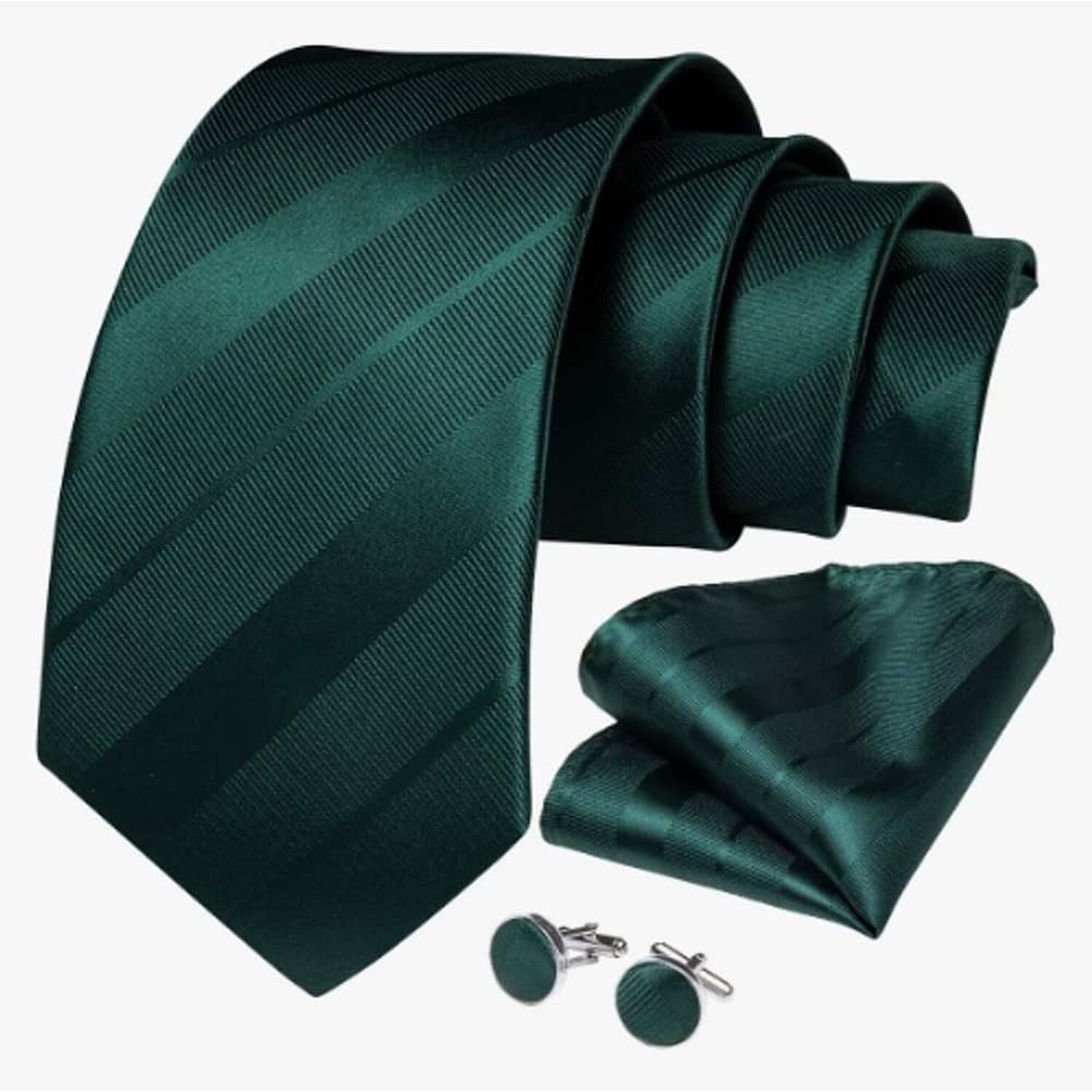Corbatas Seda Hombres, Pa&ntilde;o Y Colleras Verde image number 1.0