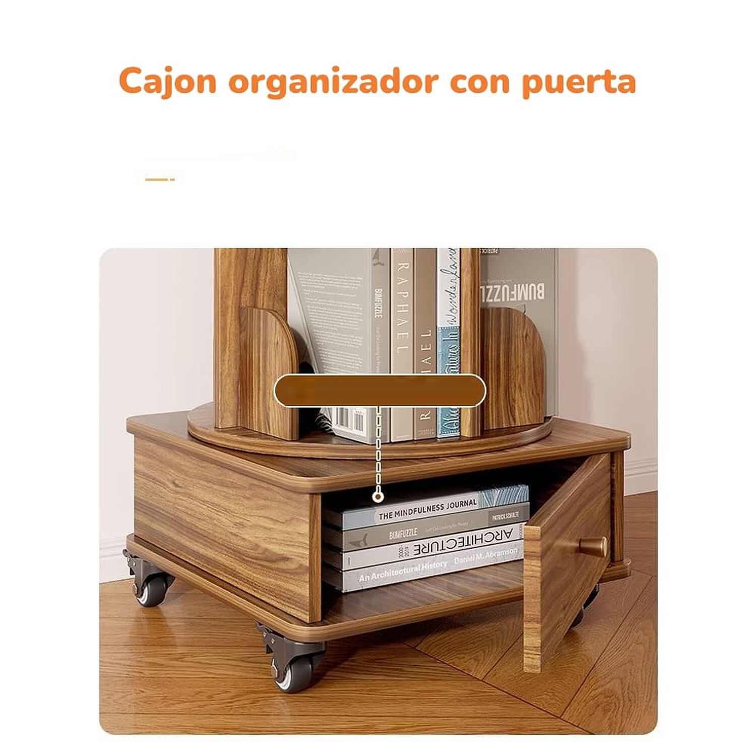Biblioteca Giratoria 360 Librero Organizador Con Caj&oacute;n 173cm image number 6.0