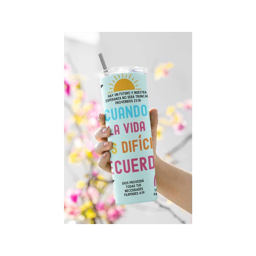 Termo Botella T&eacute;rmica Cristiano Con Vers&iacute;culos B&iacute;blicos Evang&eacute;lico image number 4.0