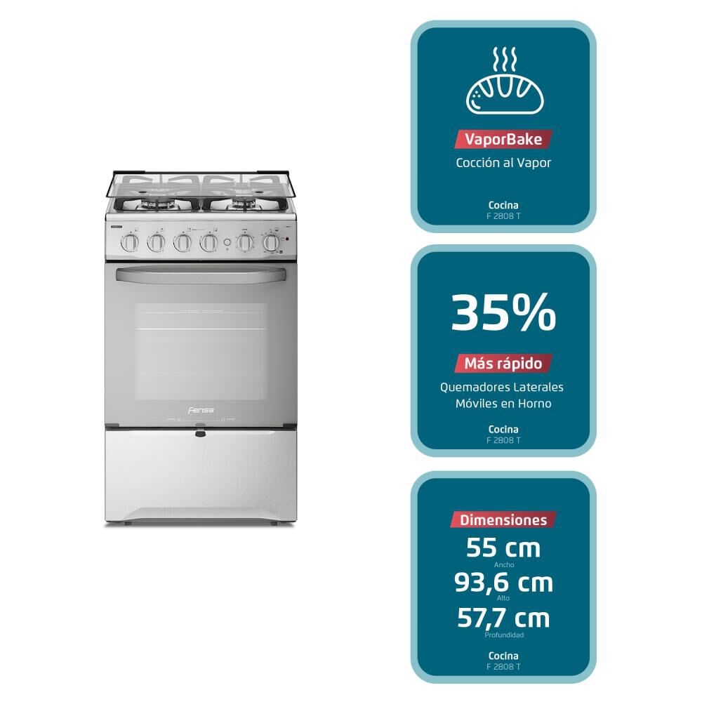 Cocina A Gas Fensa F 2808 T / 4 Quemadores image number 7.0
