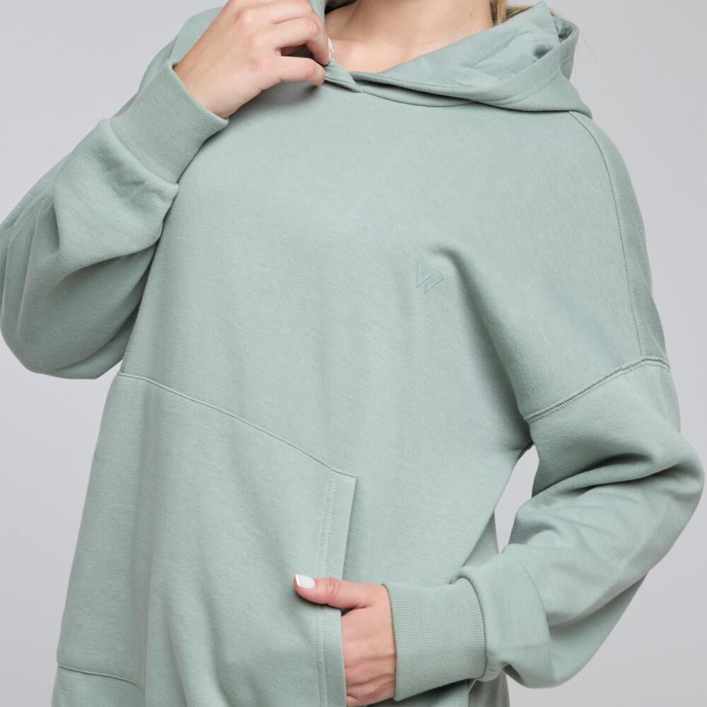 Polerón Deportivo Liso Slim Cuello Alto Con Capucha Mujer Wetland image number 4.0