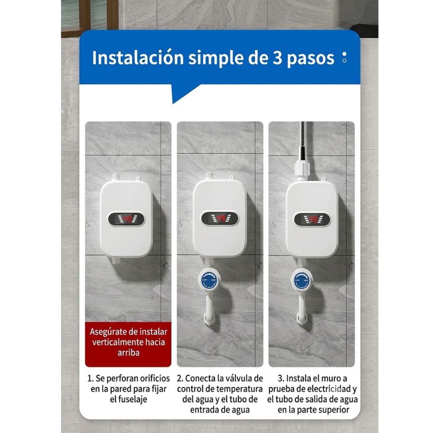 Calentador Agua Electrico Instantaneo Termostatico Rx-021 image number 3.0
