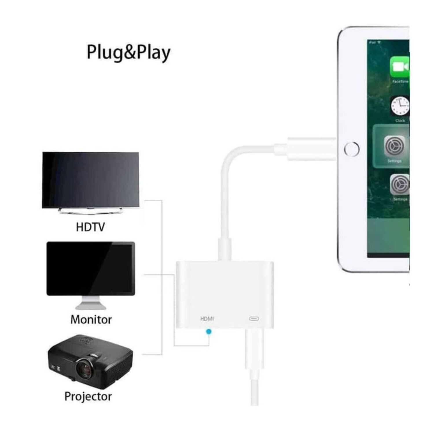 Cable Adaptador Lightning A Hdmi + Puerto De Carga Iphone / Ios/ Ipad image number 3.0