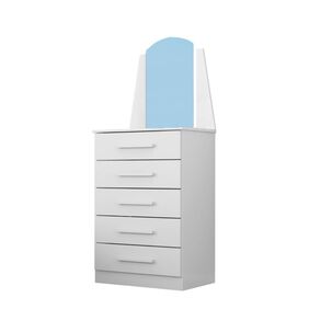 Comoda 5 Cajones Con Espejo Veneza Blanco