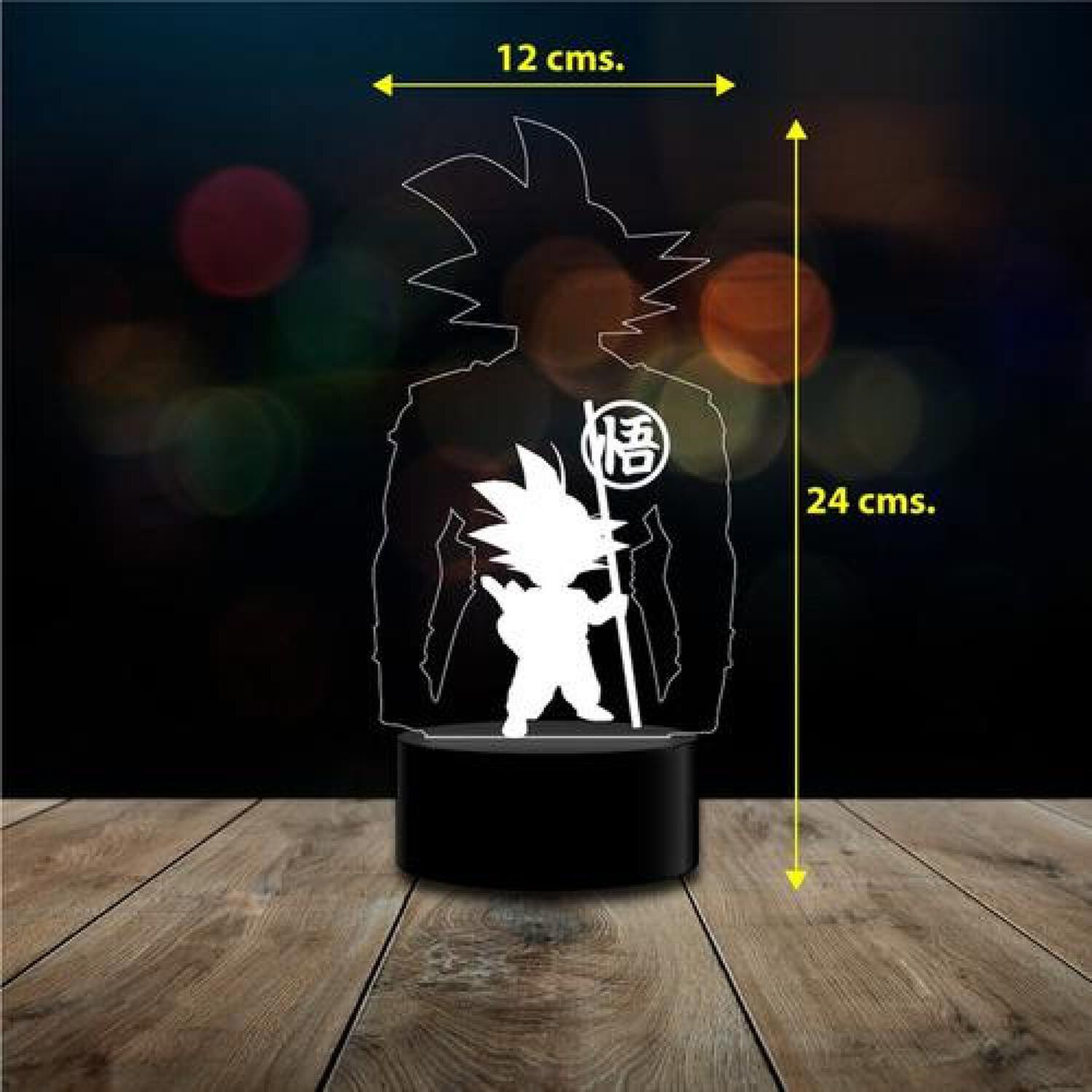 L&aacute;mpara 3d Goku Peque&ntilde;o Sombra Dragon Ball Control Remoto image number 2.0