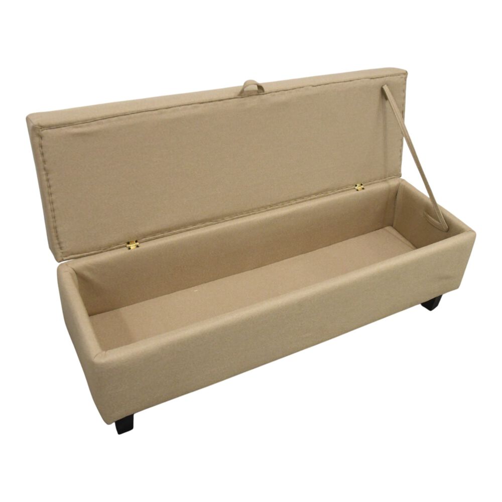 Banqueta Piecera 130 Cm Tapiz Genova (beige) image number 2.0