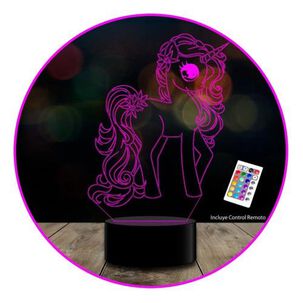 Lampara 7 Colores 3d Colores Unicornio 2 Kawaii