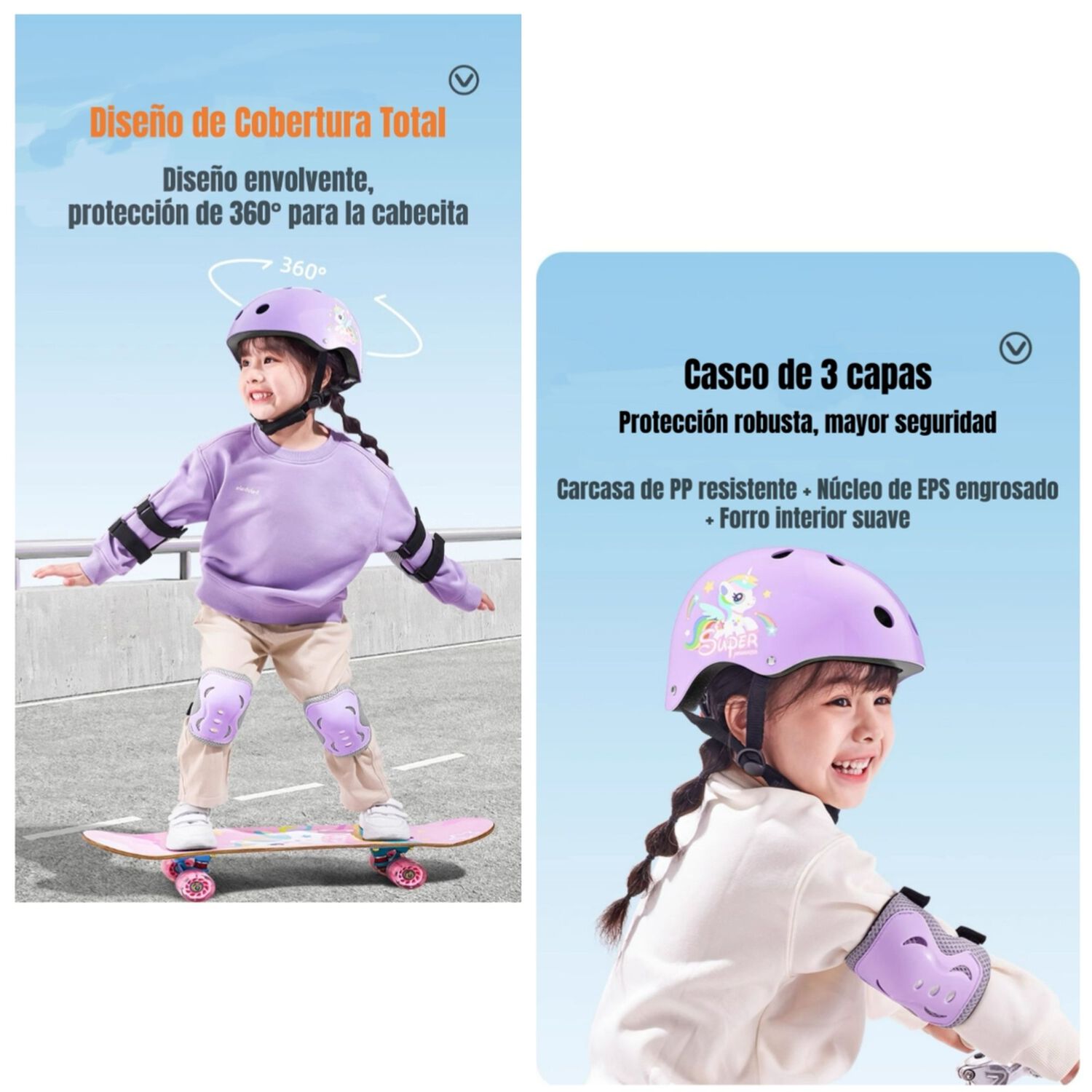 Casco Infantil Y Set De Protecci&oacute;n 6 Piezas S&uacute;per Lubabycas image number 7.0