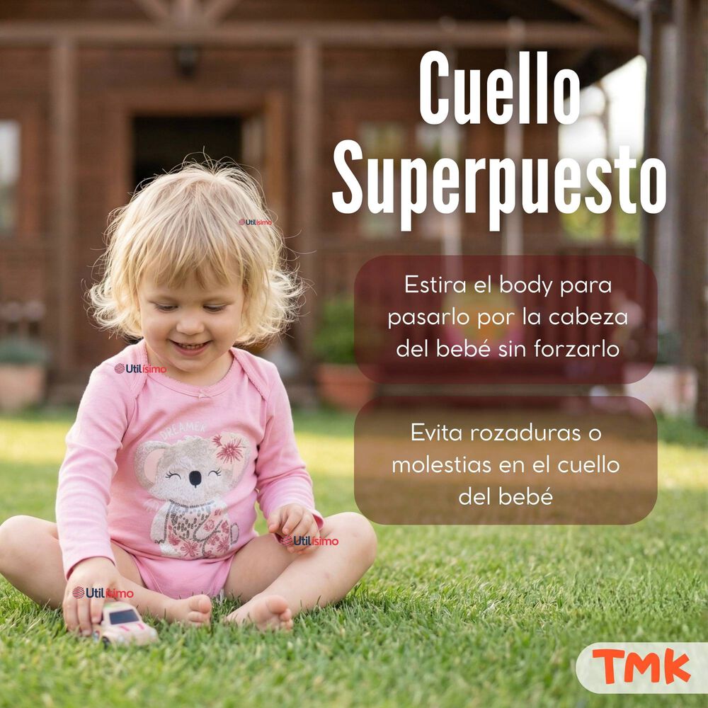 Pack 5 Bodys Manga Larga 100% Algod&oacute;n Beb&eacute; Ni&ntilde;a Koala Dreamer image number 5.0