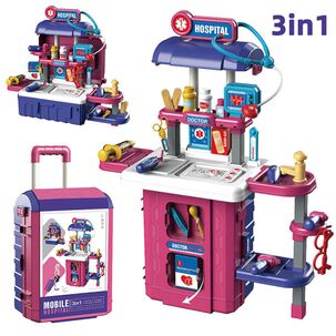 Juguete Set Maleta Doctor 38 Piezas 4 En 1 Morado Infantil