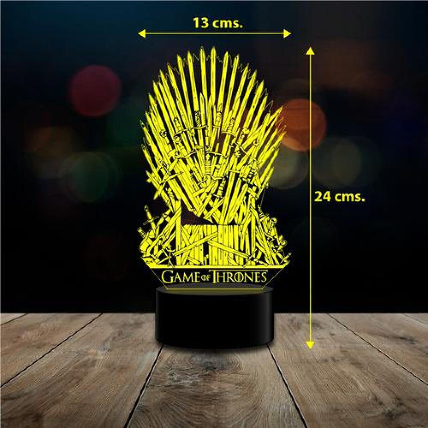 L&aacute;mpara 3d 7 Color Game Of Throne Iron Throne Got image number 2.0