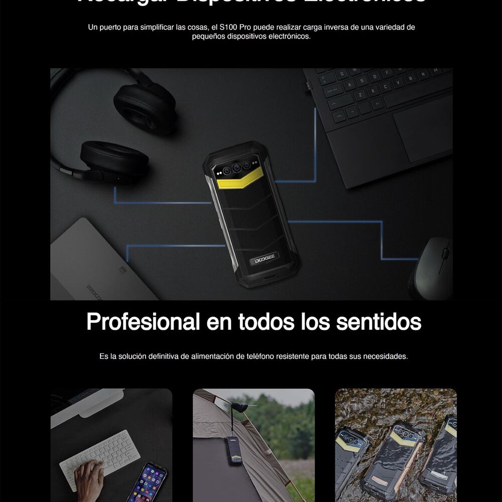 Doogee S100 Pro Resistente A Golpes, Polvo, Humedad Y Agua / Bater&iacute;a Potente, C&aacute;mara Visi&oacute;n Nocturna, Carga Inal&aacute;mbrica image number 2.0