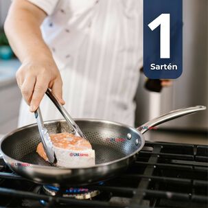 Sartén Acero Inoxidable Antiadherente 28cm Para Cocinar Freír Saltear