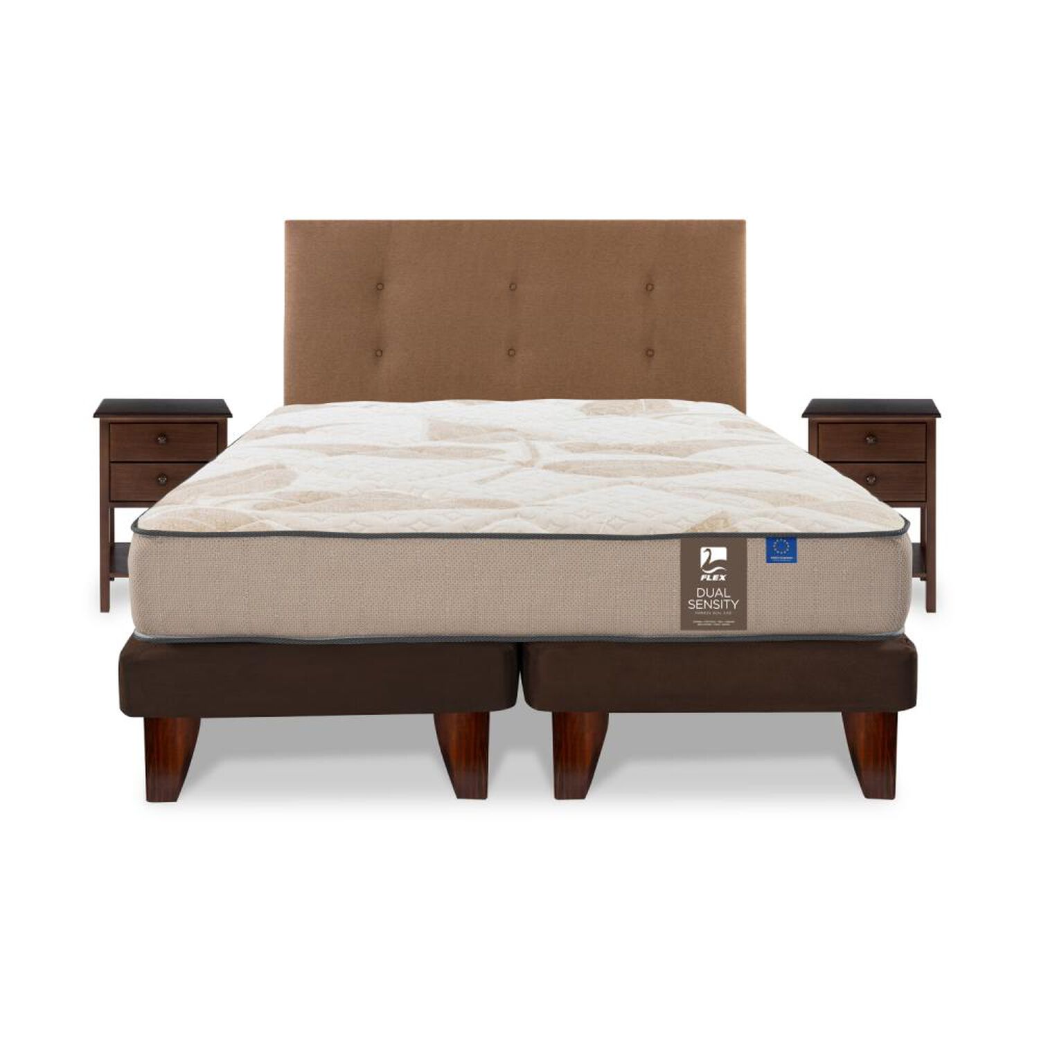 Cama Europea Flex Dual Sensity / 2 Plazas / Base Dividida + Set De Maderas image number 1.0