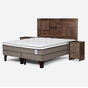 Cama Europea Rosen New Style 6 / 2 Plazas / Base Dividida + Set de Maderas Dolce