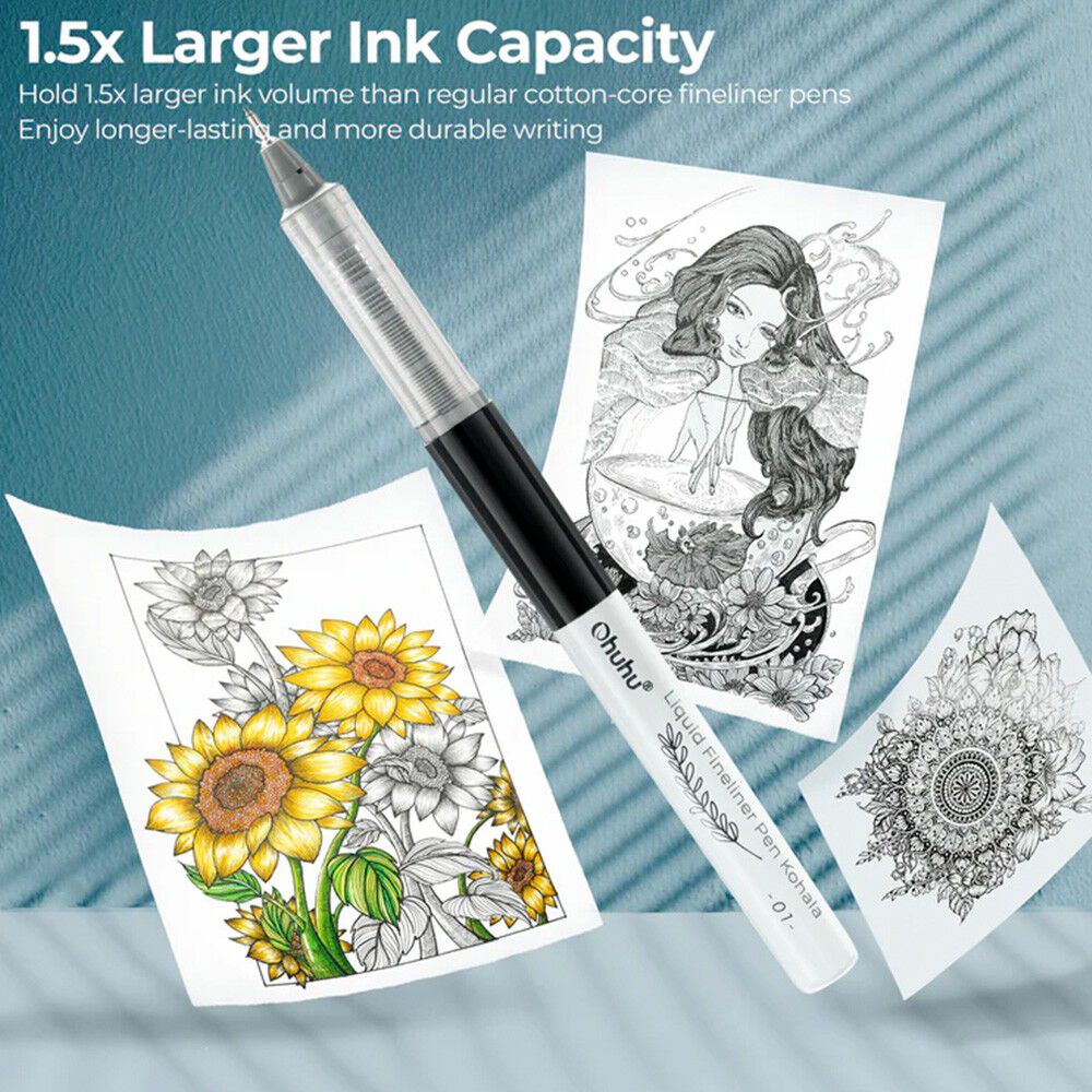 Ohuhu Kohala Set De 9 Tiralineas De Tinta Continua image number 2.0