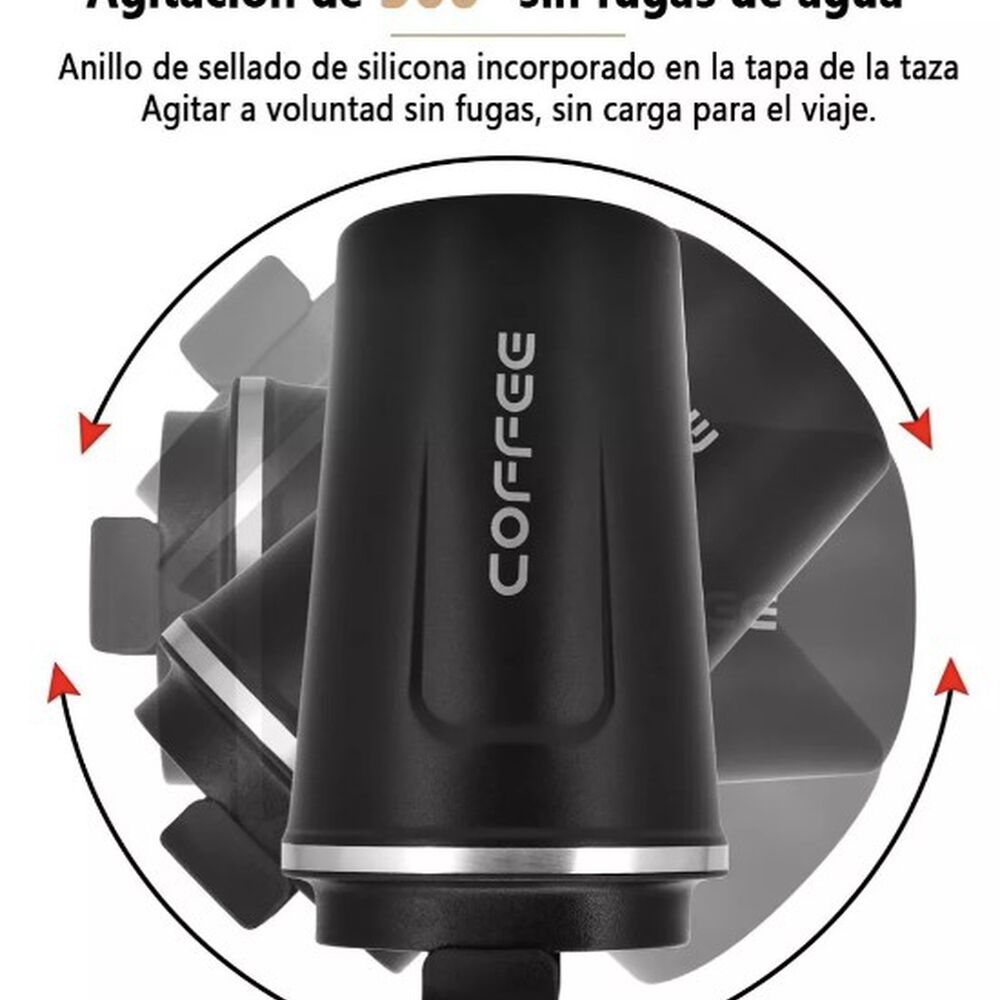 Vaso Termico Portátil De Doble Capa De Acero Inoxidable Café Negro image number 2.0