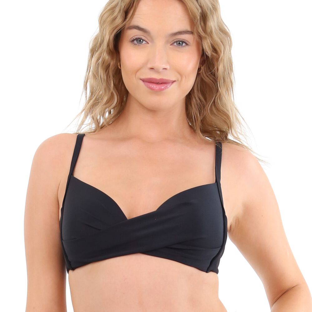 Bikini Estilo Sostén Drapeado Negro image number 1.0