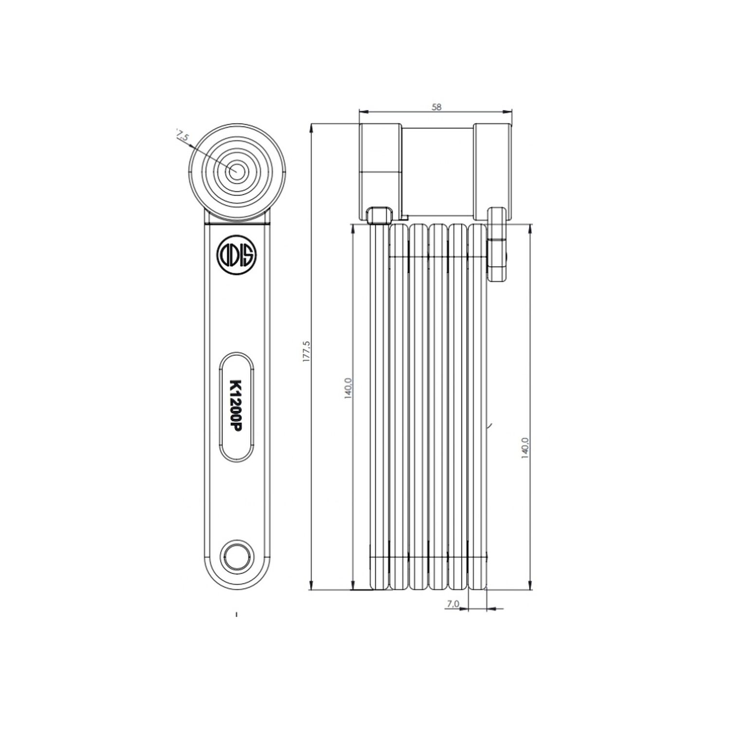 Candado Bicicleta Plegable Odis Bike K1200p - Llave Mapa image number 3.0