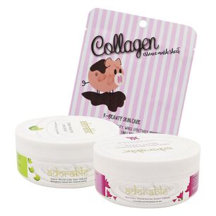 Set Adorable Crema D&iacute;a Y Noche + Mascarilla Hayan Col&aacute;geno