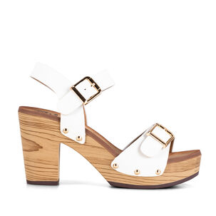 Sandalias Taco Casual Blanca Mujer Weide Js58