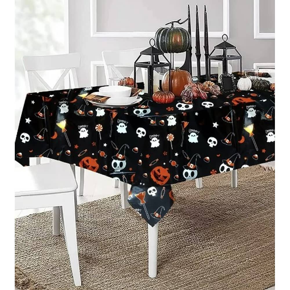 Mantel De Halloween Decoraci&oacute;n Rectangular 140x180 Cm. Fantasmas image number 3.0