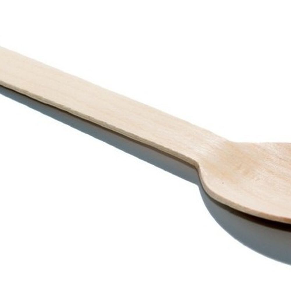 300 Cucharas Cubiertos De Madera Desechables Ecológico image number 3.0