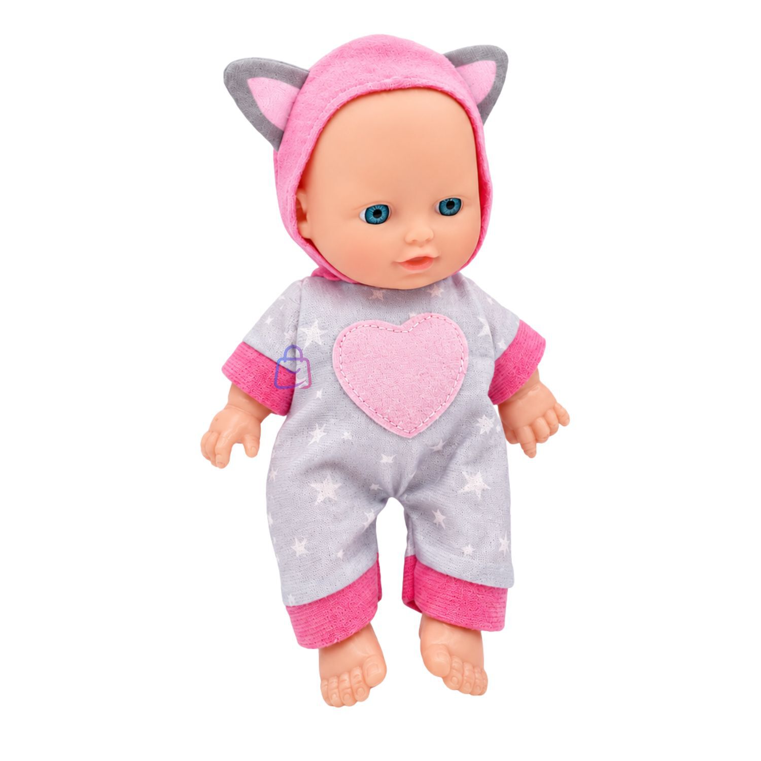 Mu&ntilde;eca Beb&eacute; Perfumada Tama&ntilde;o 23cm Con Pijama De Gato - Ps image number 2.0