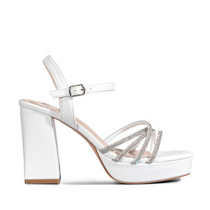 Sandalia Eco Cuero Taco Blanco Fiesta Mujer Weide You205