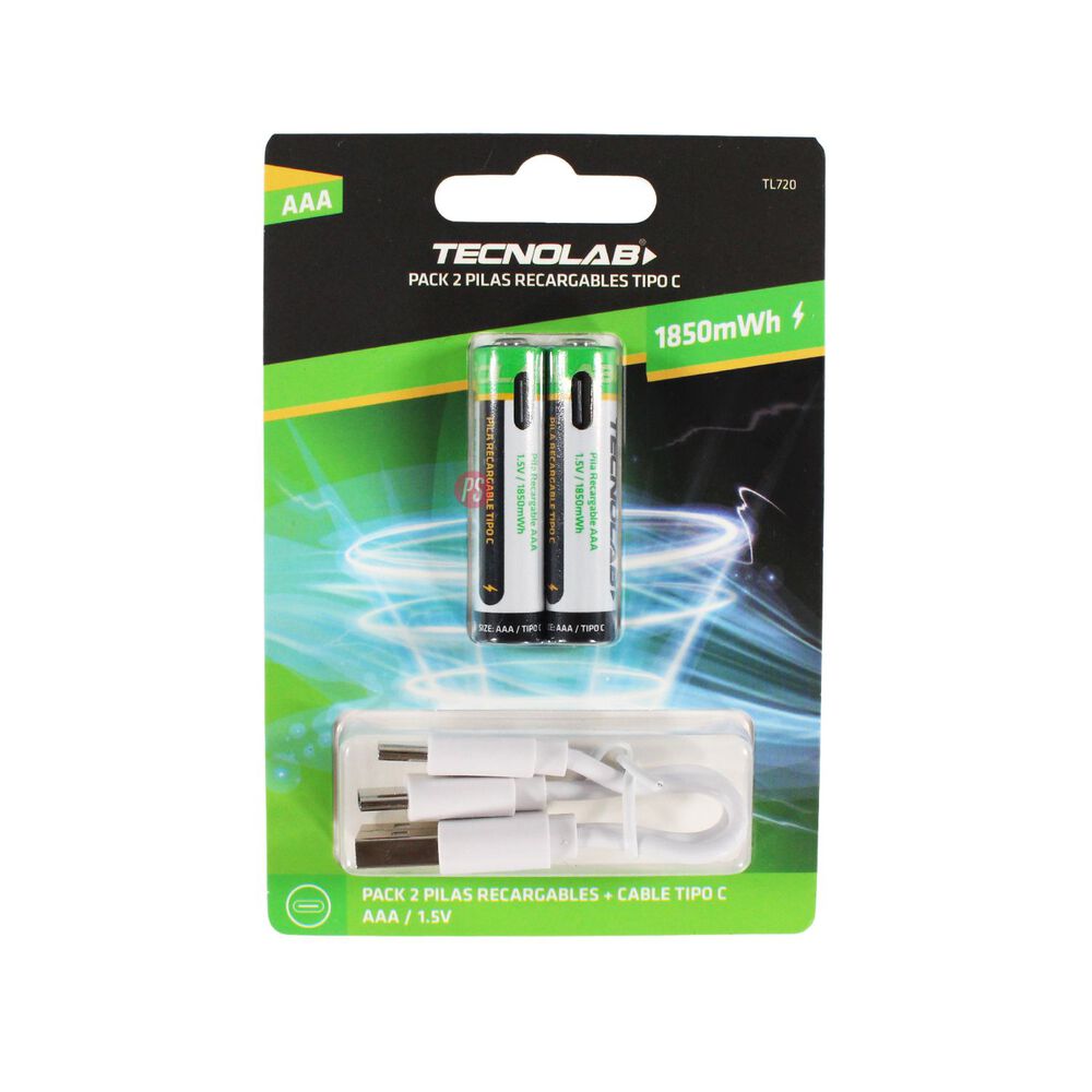 Pack 2 Pilas Aaa Recargables Con Usb-c - Ps image number 2.0